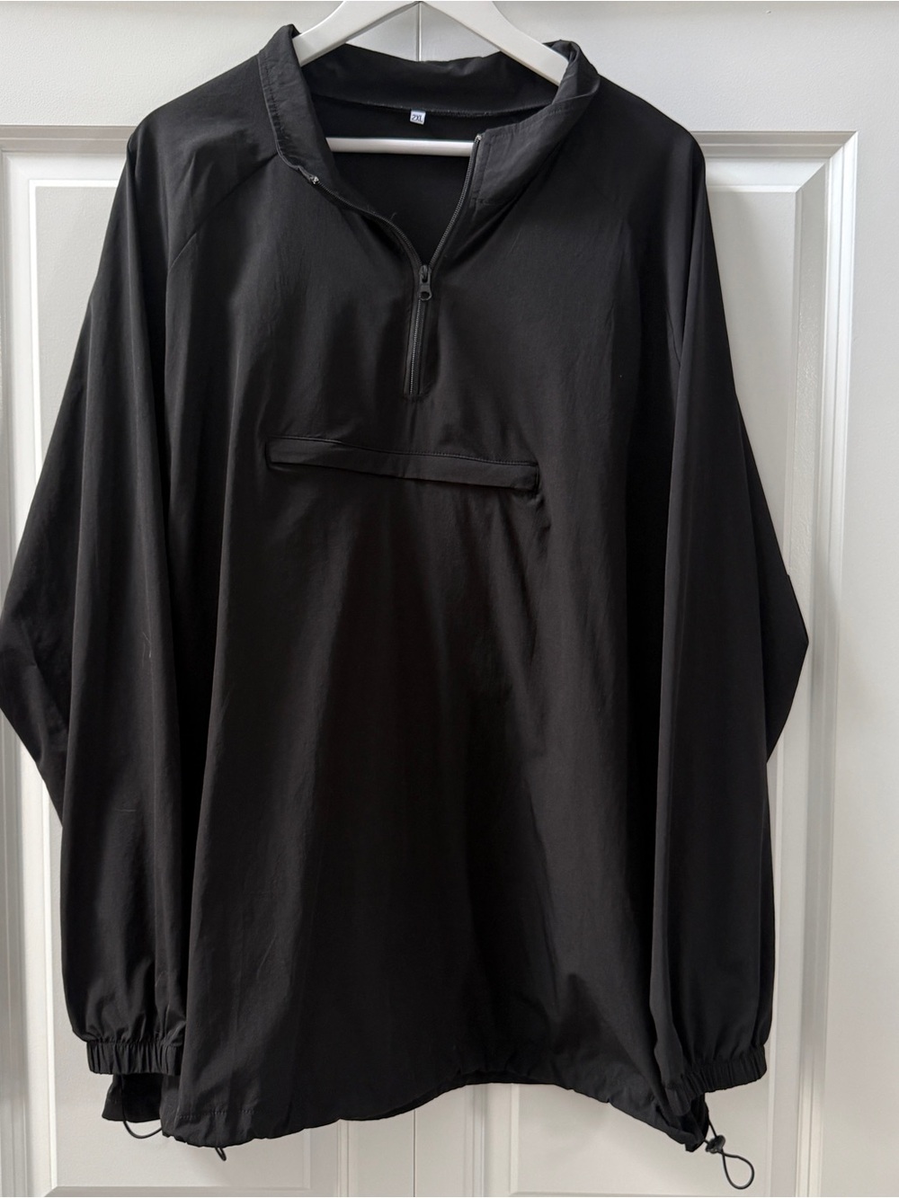 Black 2XL Lightweight Quarter-Zip Anorak Pullover Windbreaker